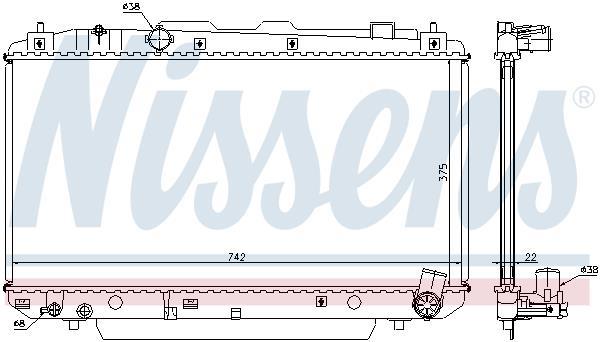 Radiateur moteur (Radiateur de refroidissement) NISSENS ref. 64638A