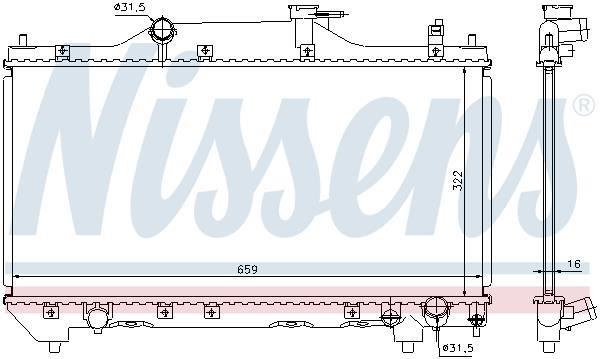 Radiateur moteur (Radiateur de refroidissement) NISSENS 64640A