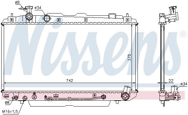 Radiateur moteur (Radiateur de refroidissement) NISSENS 64644A