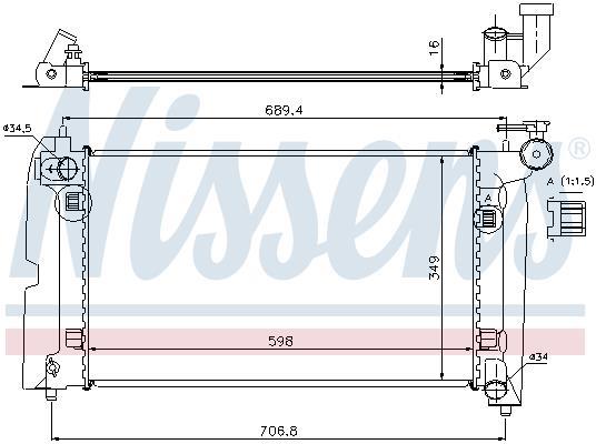 Radiateur moteur (Radiateur de refroidissement) NISSENS 64646A