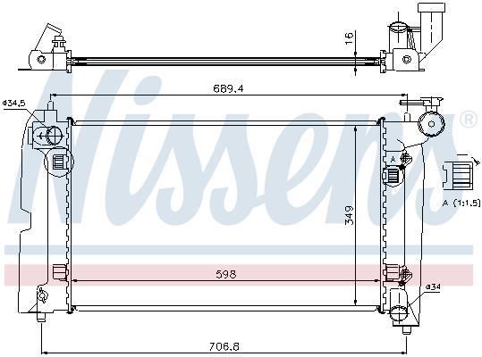 Radiateur moteur (Radiateur de refroidissement) NISSENS 64648A