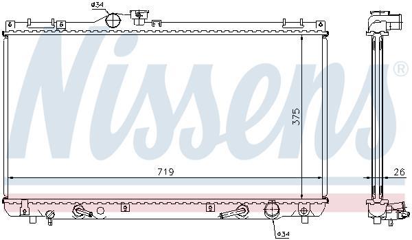Radiateur moteur (Radiateur de refroidissement) NISSENS 64653A