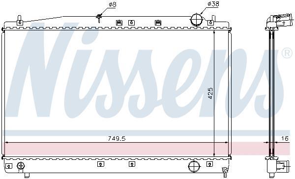 Radiateur moteur (Radiateur de refroidissement) NISSENS 64654A