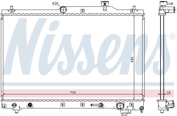 Radiateur moteur (Radiateur de refroidissement) NISSENS 64657