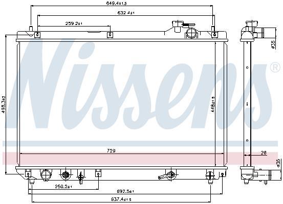 Radiateur moteur (Radiateur de refroidissement) NISSENS 64659