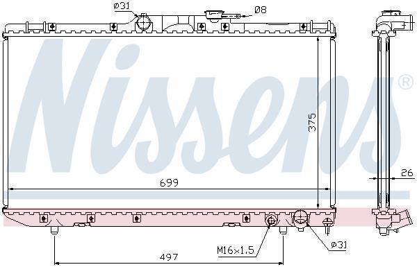Radiateur moteur (Radiateur de refroidissement) NISSENS 64664A