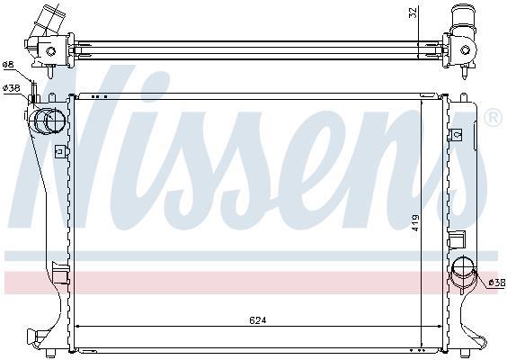 Radiateur moteur (Radiateur de refroidissement) NISSENS 64666A