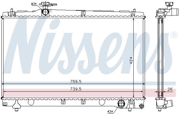 Radiateur moteur (Radiateur de refroidissement) NISSENS 64670A