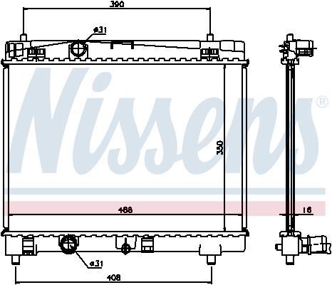 Radiador motor NISSENS ref. 64671A