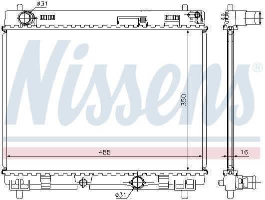 Radiateur moteur (Radiateur de refroidissement) NISSENS 64676A