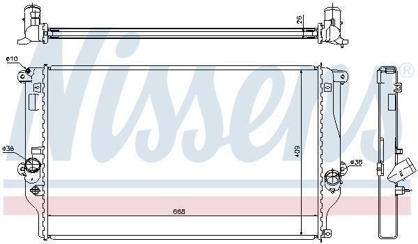Radiateur moteur (Radiateur de refroidissement) NISSENS 64677A
