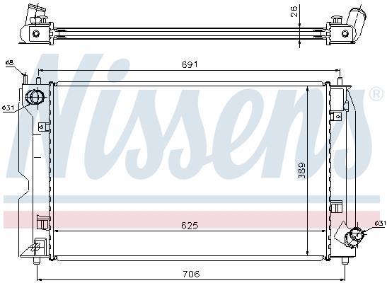 Radiateur moteur (Radiateur de refroidissement) NISSENS 64679A