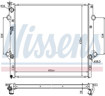 Radiateur moteur (Radiateur de refroidissement) NISSENS 646818