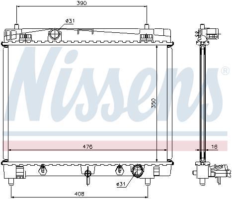 Radiador motor NISSENS 64682