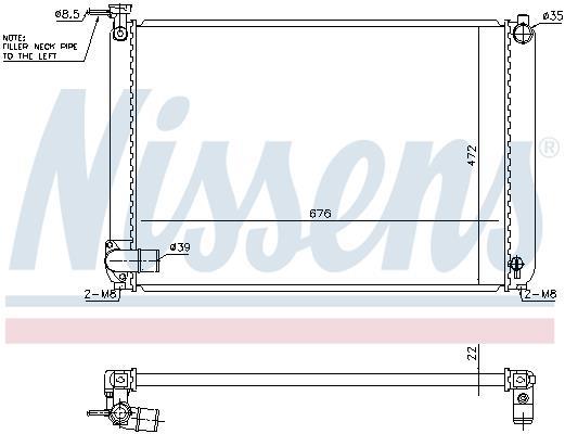 Radiateur moteur (Radiateur de refroidissement) NISSENS 646829