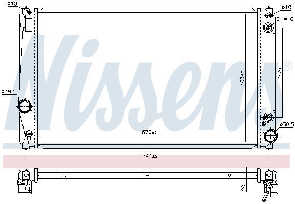 Radiateur moteur (Radiateur de refroidissement) NISSENS 646843