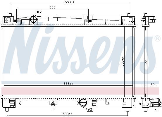 Radiateur moteur (Radiateur de refroidissement) NISSENS 646847