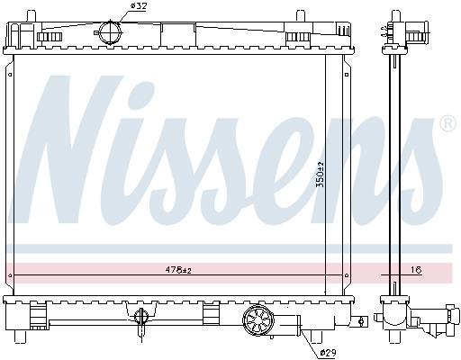 Radiateur moteur (Radiateur de refroidissement) NISSENS ref. 646859