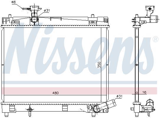 Radiateur moteur (Radiateur de refroidissement) NISSENS 646868