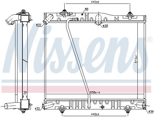 Radiateur moteur (Radiateur de refroidissement) NISSENS 646893