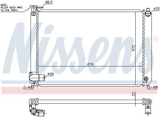 Radiateur moteur (Radiateur de refroidissement) NISSENS 646913