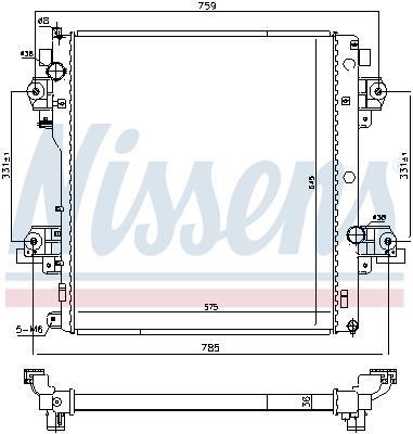 Radiateur moteur (Radiateur de refroidissement) NISSENS 646917