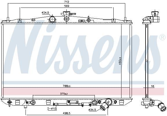 Radiateur moteur (Radiateur de refroidissement) NISSENS 646936