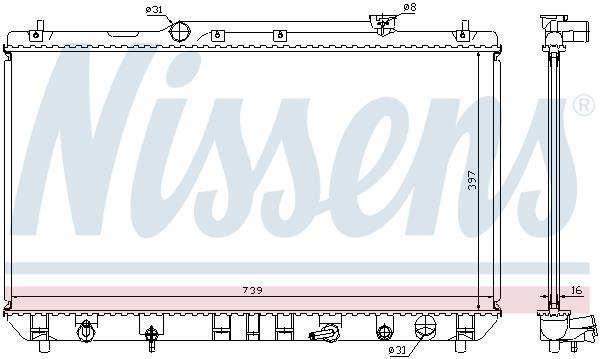 Radiateur moteur (Radiateur de refroidissement) NISSENS 646991