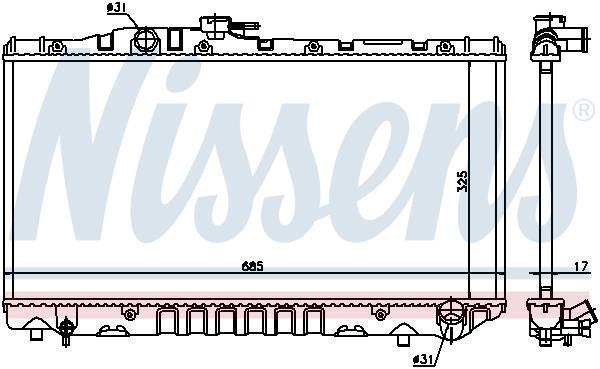 Radiateur moteur (Radiateur de refroidissement) NISSENS 64712