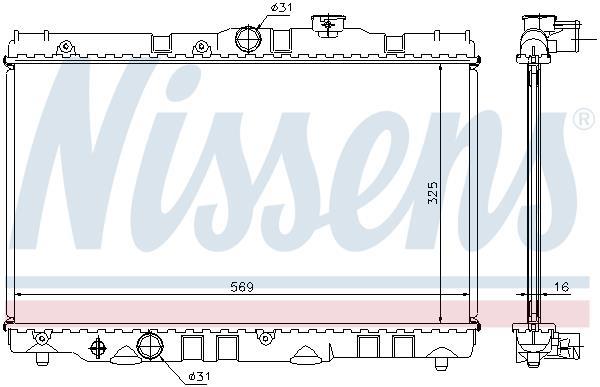 Radiateur moteur (Radiateur de refroidissement) NISSENS 64741