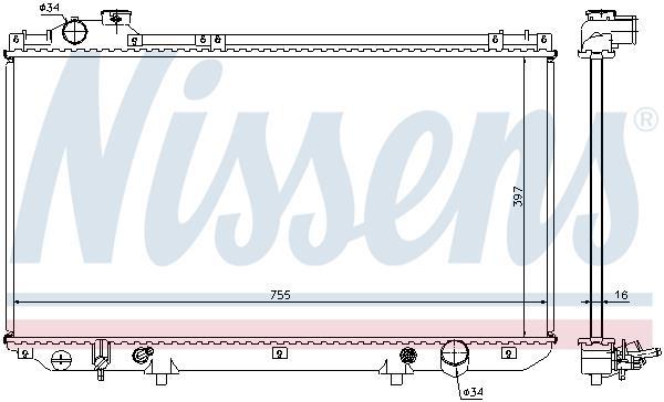 Radiateur moteur (Radiateur de refroidissement) NISSENS 64759
