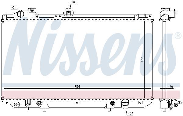 Radiateur moteur (Radiateur de refroidissement) NISSENS 64762