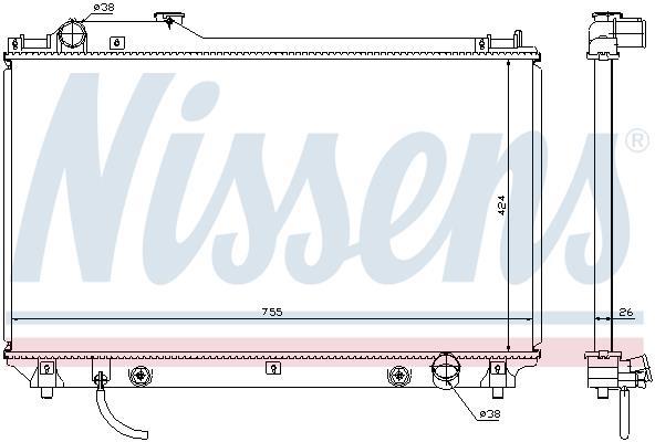 Radiateur moteur (Radiateur de refroidissement) NISSENS 64764