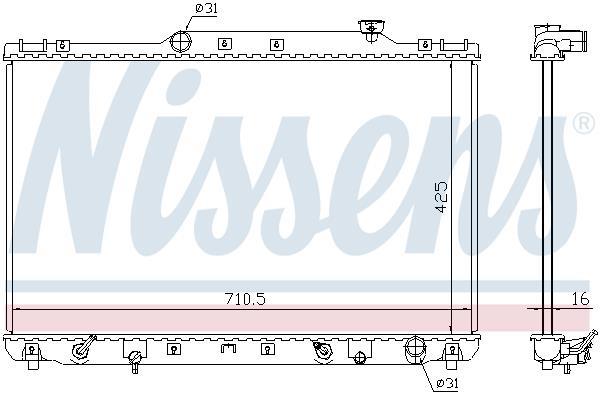 Radiateur moteur (Radiateur de refroidissement) NISSENS ref. 647681