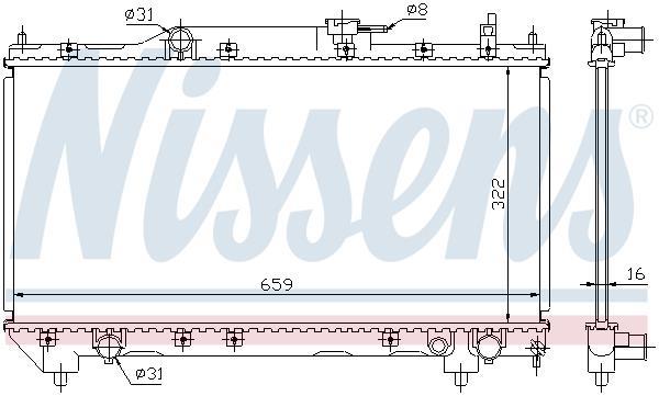 Radiateur moteur (Radiateur de refroidissement) NISSENS 64781A