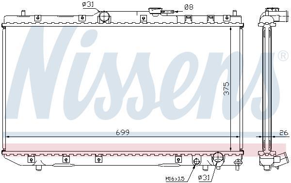 Radiateur moteur (Radiateur de refroidissement) NISSENS 64785A