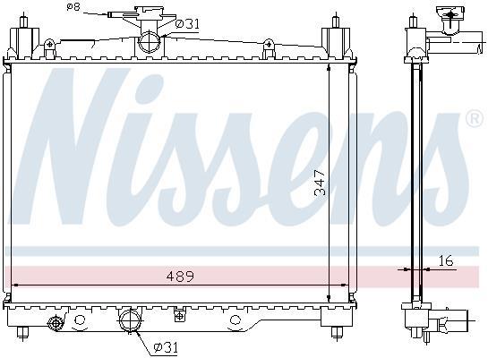 Radiateur moteur (Radiateur de refroidissement) NISSENS ref. 64789A