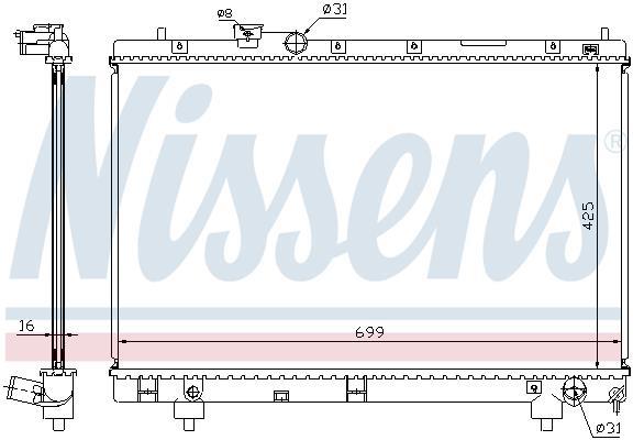 Radiateur moteur (Radiateur de refroidissement) NISSENS 64795A