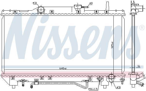 Radiateur moteur (Radiateur de refroidissement) NISSENS 64802