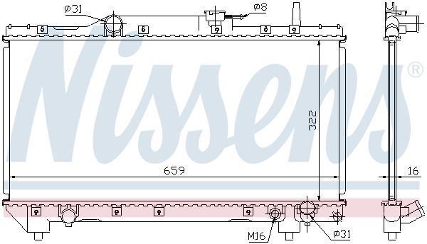 Radiateur moteur (Radiateur de refroidissement) NISSENS ref. 64837A