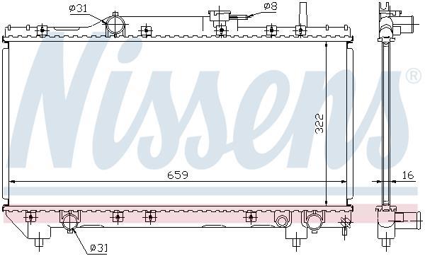 Radiador motor NISSENS ref. 64838A