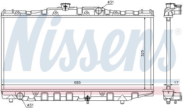 Radiateur moteur (Radiateur de refroidissement) NISSENS 64851