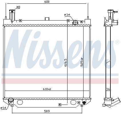 Radiador motor NISSENS 64858A
