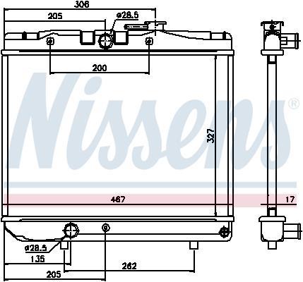 Radiateur moteur (Radiateur de refroidissement) NISSENS 64880