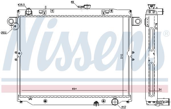 Radiateur moteur (Radiateur de refroidissement) NISSENS 64881