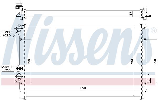 Radiateur moteur (Radiateur de refroidissement) NISSENS 65012