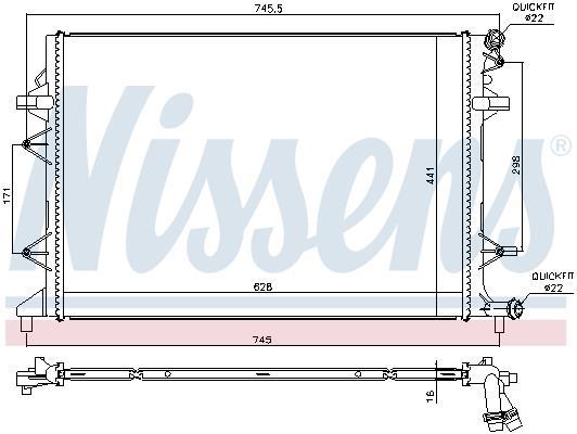 Radiateur moteur (Radiateur de refroidissement) NISSENS ref. 65017