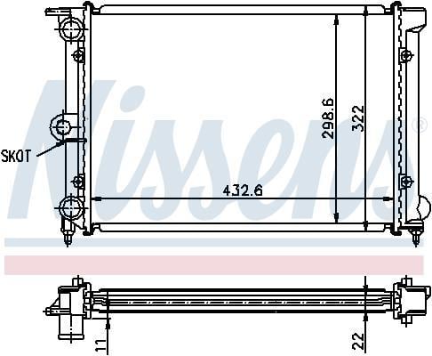 Radiateur moteur (Radiateur de refroidissement) NISSENS ref. 690177