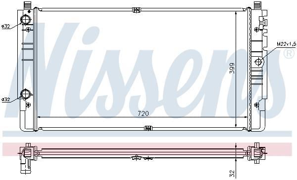 Radiateur moteur (Radiateur de refroidissement) NISSENS ref. 65238A