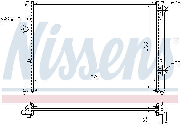 Radiateur moteur (Radiateur de refroidissement) NISSENS 652511